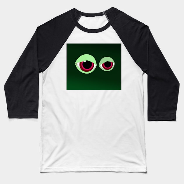 Red Eyes Baseball T-Shirt by momomoma